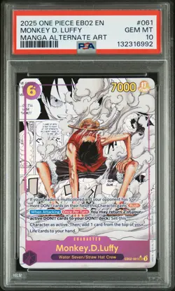 2025 ONE PIECE EB02-EXTRA BOOSTER -ANIME 25TH COLLECTION- MONKEY D. LUFFY PSA 10 - Image 1