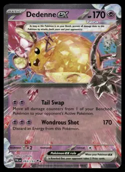 Pokemon Cards Dedenne ex 093/193 Paldea Evolved Double Rare NM - Image 1