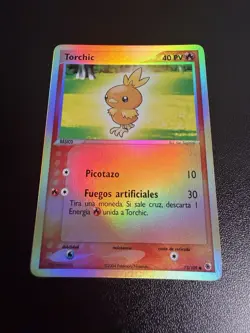 SPANISH Torchic 73/109 Reverse Holo EX Ruby and Sapphire 2004 Pokemon Card - Image 2