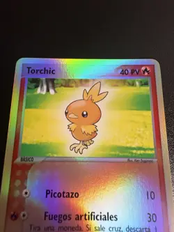 SPANISH Torchic 73/109 Reverse Holo EX Ruby and Sapphire 2004 Pokemon Card - Image 3