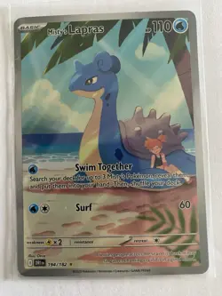 Pokemon Misty's Lapras Full Art Holo Illustration Rare Card 194/182 Sv10 - Image 1