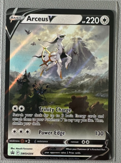 Pokemon Arceus v TCG SWSH204 Sword & Shield Promo Full Art Holo Card - Image 1