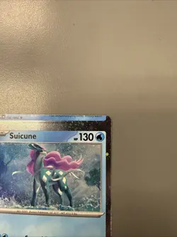 Pokemon miscut Suicune 026/094 Phantasmal Flames Knockout Cosmos Holo error card - Image 3