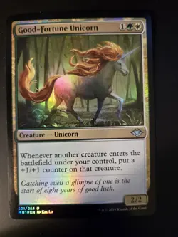Good-Fortune Unicorn NM FOIL Modern Horizons 1 MTG FREE SHIPPING - Image 1