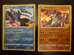 Pokemon Celebrations 25th Anniversary Kyogre and Groudon Holo Bundle Near Mint - Image 1