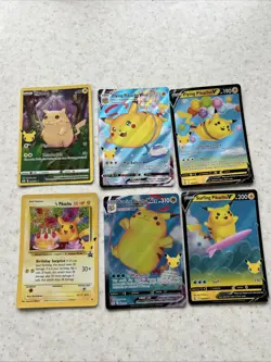 Pokemon Pikachu TCG Celebrations 25th Anniversary Bundle - 6 Cards - NM - Image 1