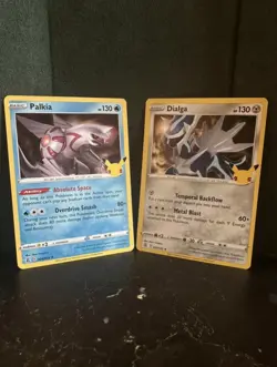 Pokemon Card Celebrations Palkia 004/025 & Dialga 020/025 Holo Rare Bundle 25th - Image 1