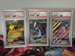 Pokemon Iron Boulder ex Mega Charizard X ex Tinkatuff PSA 9 Mint Card Lot Of 3 - Image 1