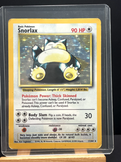 Pokemon '143 Snorlax 11/64 Holo No Symbol Rare Vintage WOTC 1999 MP - Image 4