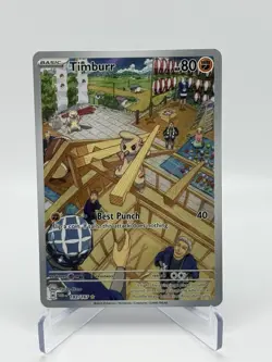 Pokemon TCG Timburr Holo Illustration Rare Card S&V Twilight Masquerade 183/167 - Image 1