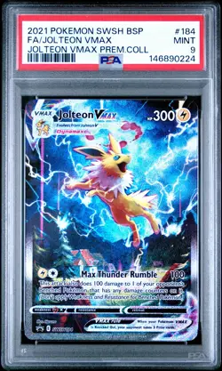 2021 POKEMON SWSH BLACK STAR PROMO #184 FULL ART/JOLTEON VMAX PSA 9 - Image 1