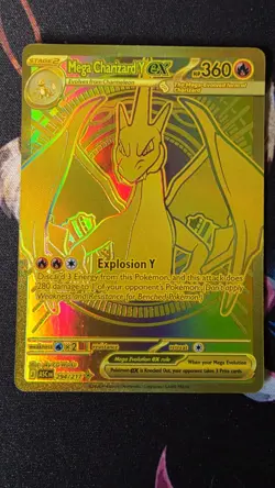 Mega Charizard Y ex EN 294/217 GOLD Pokemon Ascended Heroes GOOD CENTERING - Image 1