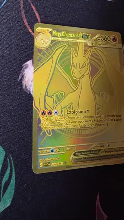 Mega Charizard Y ex EN 294/217 GOLD Pokemon Ascended Heroes GOOD CENTERING - Image 3
