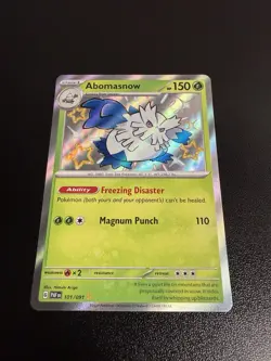 Pokemon NM Holo Abomasnow 101/091 Shiny Rare SV: Paldean Fates - Image 2