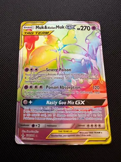Pokemon Muk & Alolan Muk GX 220/214 Unbroken Bonds TAG TEAM Full Art Secret Rare - Image 3