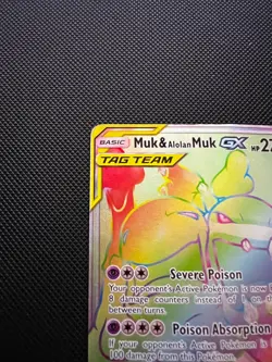 Pokemon Muk & Alolan Muk GX 220/214 Unbroken Bonds TAG TEAM Full Art Secret Rare - Image 4