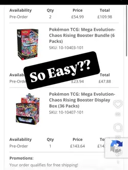 Pokemon Chaos Rising Booster Display Box (36 Packs) CONFIRMED PREORDER - Image 1