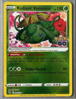 Pokemon TCG Radiant Venusaur Pokemon GO 004/078 Holo Radiant Rare - Image 1