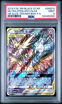 PSA 9 Pokemon TCG 2019 Sm Black Star Promo #SM210 Mltrs/Zpds/Artcn.Gx MINT - Image 1