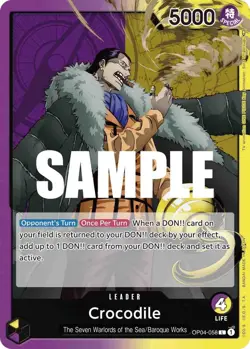 Crocodile - Leader - OP04-058 - One Piece Card Game - Kingdoms of Intrigue - Image 1