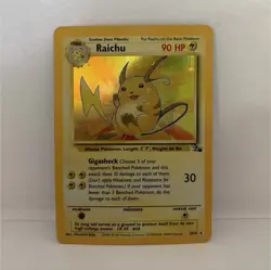 Raichu 14/62 Fossil Holo Rare 90 HP Pokemon Card Wizards English - Image 1