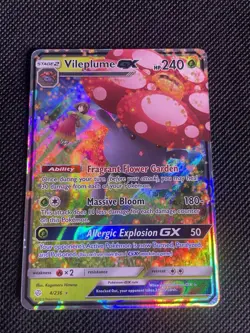 Pokemon Vileplume GX 4/236 SM Cosmic Eclipse Holo Ultra Rare Card Erika NM - Image 1