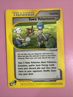 POKEMON AQUAPOLIS TOWN VOLUNTEERS TRAINER CARD - Image 1