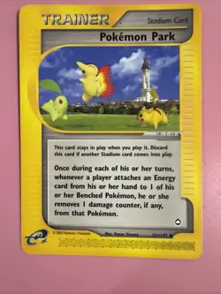 POKEMON AQUAPOLIS POKEMON PARK TRAINER CARD - Image 1