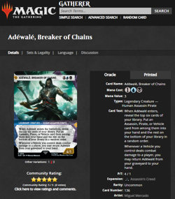 2024 MTG Magic the Gathering Assassin's Creed Foil 136 Adewale Breaker of Chains - Image 3
