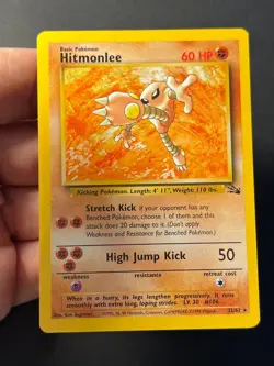 Hitmonlee 22/62 Fossil Rare - Pokemon Card WOTC LP - Image 4