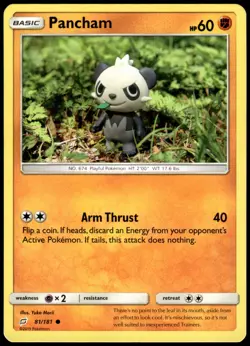 Pancham 81/181 Team Up Common LP Pokemon 2019 - Image 1
