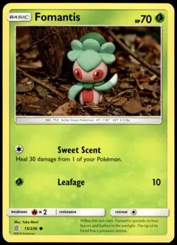 Fomantis 15/236 Unified Minds Common LP Pokemon 2019 - Image 1