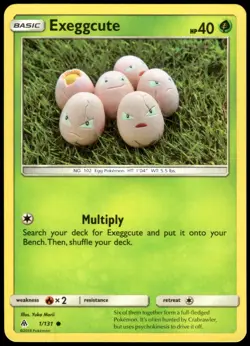 Exeggcute 1/131 Forbidden Light Common LP Pokemon 2018 - Image 1