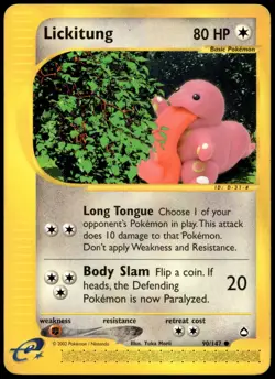 Lickitung 90/147 Aquapolis Common LP Pokemon 2003 - Image 1