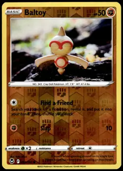 Baltoy 093/195 Silver Tempest Reverse Holo Common LP Pokemon 2022 - Image 1