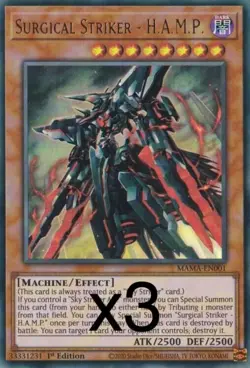 3X Yugioh Surgical Striker - H.A.M.P. MAMA-EN001 Ultra Rare 1st Edition NM - Image 1