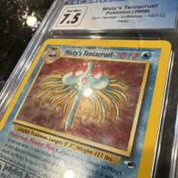 2000 Pokemon Gym Heroes 1st Edition #10/132 Misty's Tentacruel Holo CGC 8 - Image 2