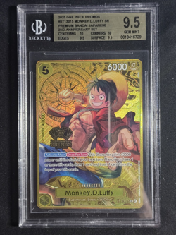 2025 One Piece ST13-015 Monkey D Luffy SR 2nd Anniversary ENG BGS 9.5 Gem Mint - Image 1