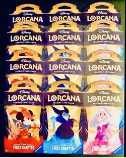Disney Lorcana - The First Chapter Sleeved Booster Lot Of 12 SEALED - 4 Art Sets - Image 1