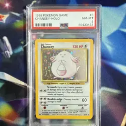 PSA 8 NM-MINT Chansey 3/102 Base Set 1999-2000 HOLO Pokemon Card - Image 1