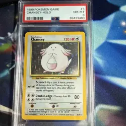 PSA 8 NM-MINT Chansey 3/102 Base Set 1999-2000 HOLO Pokemon Card - Image 5