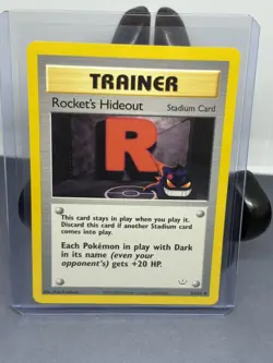 Vintage Pokemon TCG Rocket's Hideout 63/64 Neo Revelation Trainer Card Uncommon - Image 1