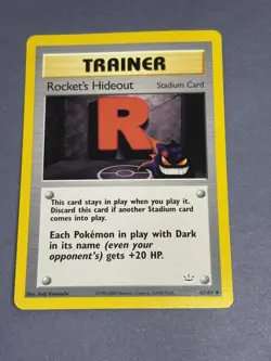 Vintage Pokemon TCG Rocket's Hideout 63/64 Neo Revelation Trainer Card Uncommon - Image 4