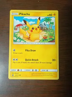 Pikachu- Pika Draw-quick Attack- Pokemon Card - Image 1