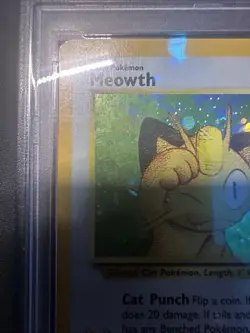 2000 Pokemon Black Star Promo Game Boy MEOWTH holo Card #10 PSA 5 old curt - Image 4