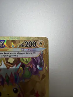 Pokemon TCG SV08 Surging Sparks Pikachu EX Hyper Rare Gold Holo Card 247/191 - Image 4