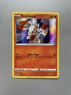 Promo Scorbunny SWSH002 Sword & Shield Rare Holo Pokemon card Near Mint - Image 1