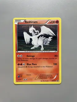 Pokemon Card Reshiram BW004 Holo Rare Black & White Black Star Promo Near Mint - Image 1