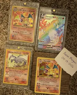 Pokemon TCG Charizard 4-Card Lot Base Set Holo Shining Charizard VMAX 074/073 - Image 1