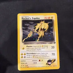Vintage Pokemon Card Holo Gym Challenge Rocket's Zapdos 15/132 - Image 1